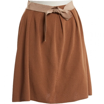 Pre-owned Giambattista Valli Mini Skirt In Brown
