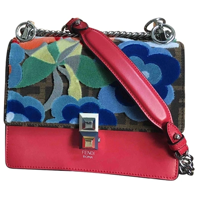 Pre-owned Fendi Kan I Leather Crossbody Bag In Red