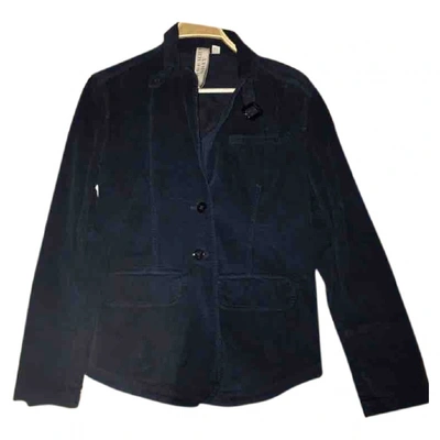 Pre-owned Burberry Velvet Jacket In Navy