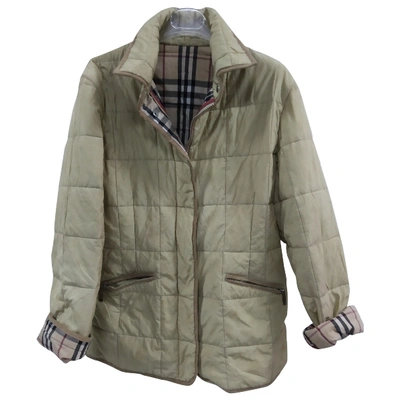 Pre-owned Burberry Peacoat In Camel