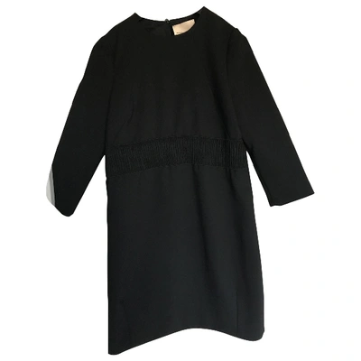 Pre-owned Erika Cavallini Wool Mid-length Dress In Black