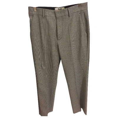 Pre-owned Msgm Wool Trousers In Grey