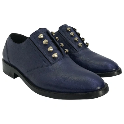 Pre-owned Balenciaga Leather Lace Ups In Blue