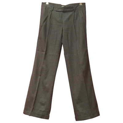 Pre-owned Hoss Intropia Wool Straight Pants In Grey