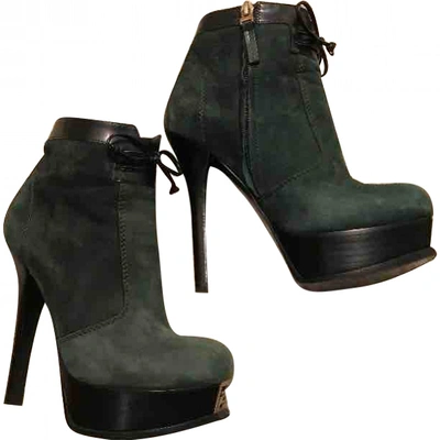 Pre-owned Fendi Ankle Boots In Green