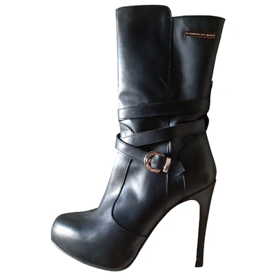 Pre-owned Alessandro Dell'acqua Leather Boots In Black