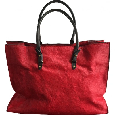 Pre-owned Laurence Dolige Pony-style Calfskin Handbag In Red