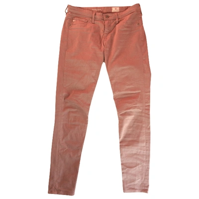 Pre-owned Ag Slim Jeans In Pink