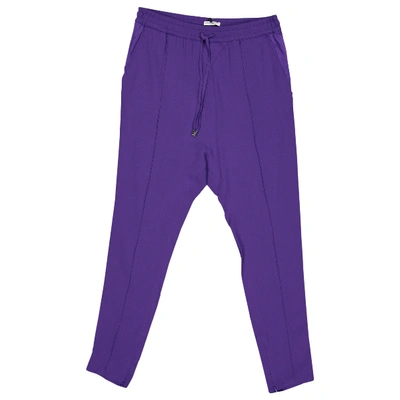 Pre-owned Costume National Trousers In Purple