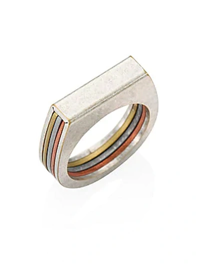 Maison Margiela Chain Tri-tone Ring In Copper