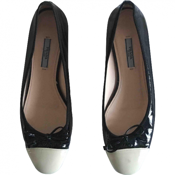 Pre-Owned Prada Black Patent Leather Ballet Flats | ModeSens