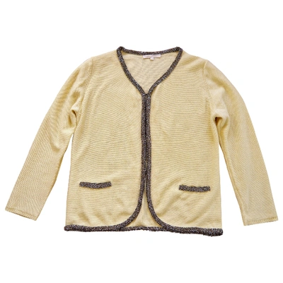 Pre-owned Maje Linen Cardigan In Yellow