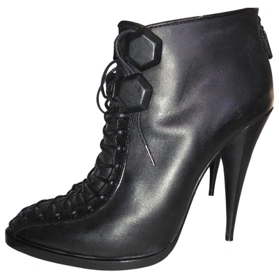 Pre-owned Givenchy Leather Lace Up Boots In Black