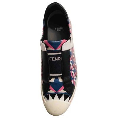 Pre-owned Fendi Leather Trainers In Multicolour