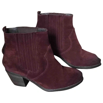 Pre-owned Kurt Geiger Cowboy Boots In Burgundy