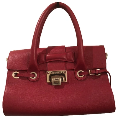 Pre-owned Jimmy Choo Rebel Leather Handbag In Red