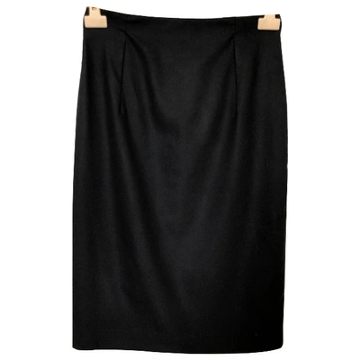 Pre-owned Erika Cavallini Wool Mid-length Skirt In Black