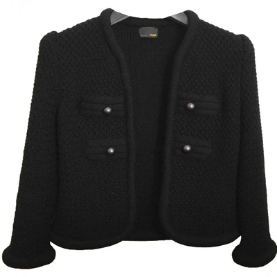Pre-owned Fendi Wool Short Vest In Black