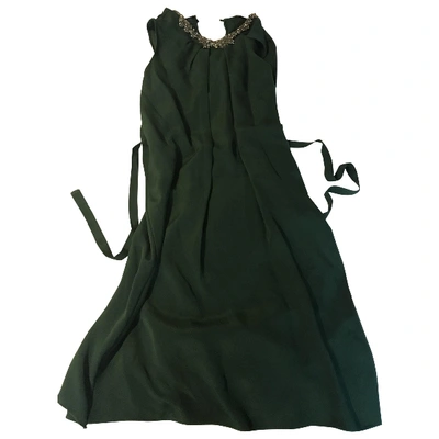 Pre-owned Erdem Silk Mid-length Dress In Green
