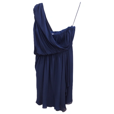 Pre-owned Tibi Silk Mini Dress In Blue