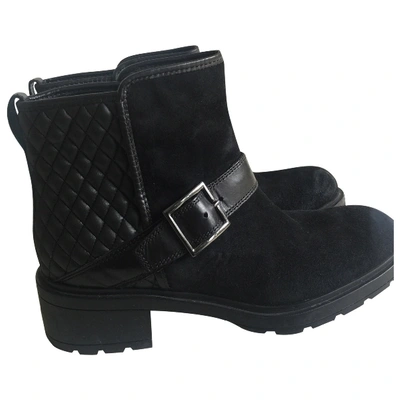 Pre-owned Hogan Leather Ankle Boots In Black