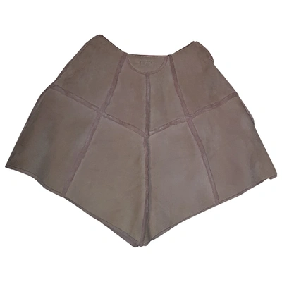 Pre-owned Ugg Leather Poncho In Pink