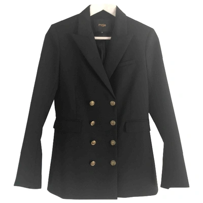 Pre-owned Maje Wool Suit Jacket In Black
