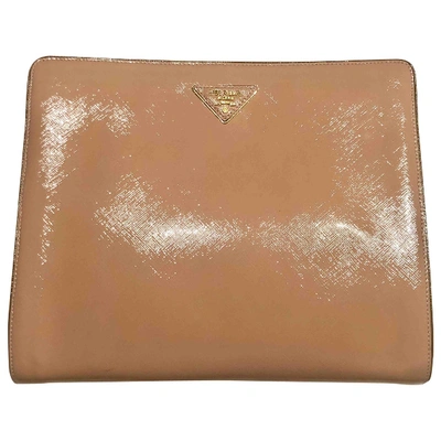 Pre-owned Prada Leather Clutch Bag In Pink