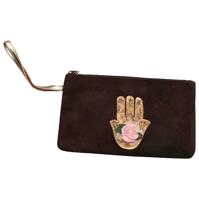 Pre-owned Manoush Leather Clutch Bag In Brown