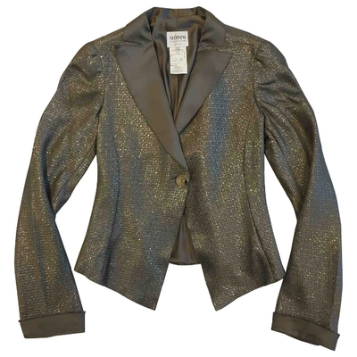 Pre-owned Armani Collezioni Silk Short Vest In Brown
