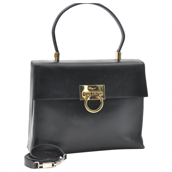 Pre-owned Salvatore Ferragamo Black Leather Handbag | ModeSens