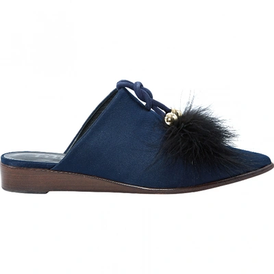Pre-owned Tibi Cloth Flats In Navy