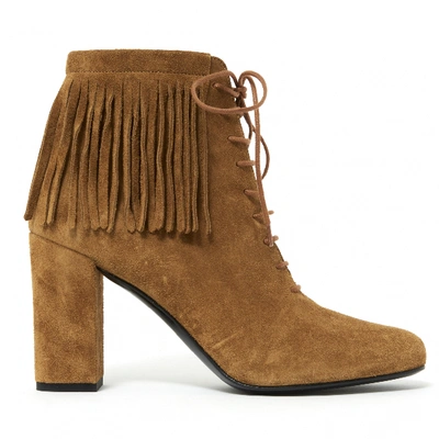 Pre-owned Saint Laurent Ankle Boots In Camel