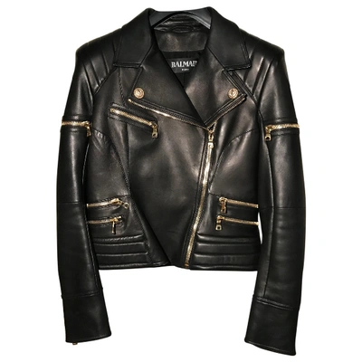 Pre-owned Balmain Leather Jacket In Black