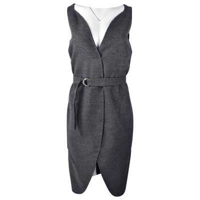 Pre-owned Saint Laurent Wool Mid-length Dress In Anthracite