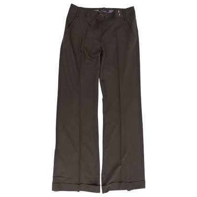 Pre-owned Tara Jarmon Wool Straight Pants In Brown
