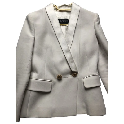 Pre-owned Balmain White Viscose Jacket
