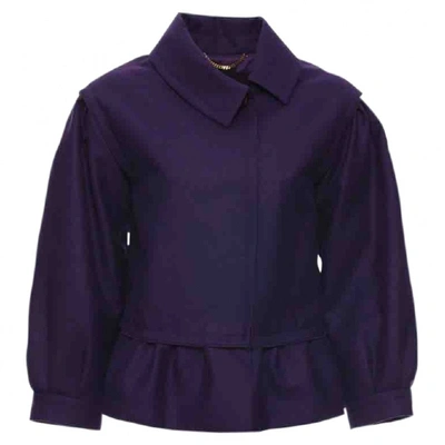 Pre-owned Moschino Wool Jacket In Purple