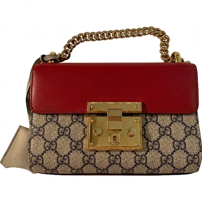 Pre-owned Gucci Padlock Cloth Handbag In Red