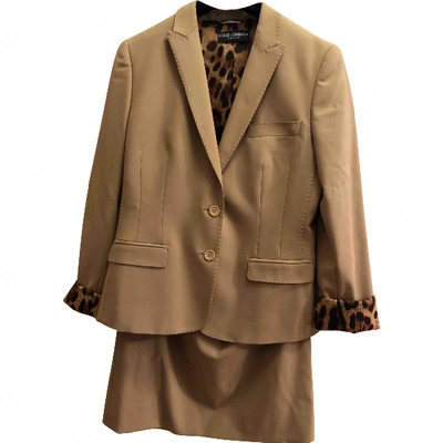 Pre-owned Dolce & Gabbana Wool Suit Jacket In Camel