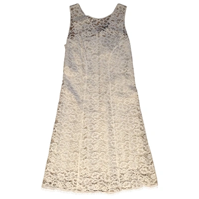 Pre-owned Nina Ricci Lace Mid-length Dress In White