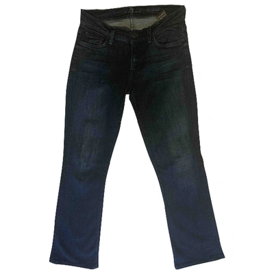 Pre-owned 7 For All Mankind Blue Cotton - Elasthane Jeans
