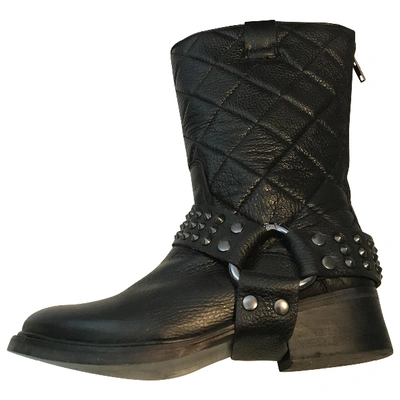 Pre-owned Zadig & Voltaire Leather Snow Boots In Black