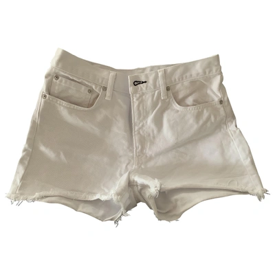 Pre-owned Rag & Bone White Cotton - Elasthane Shorts