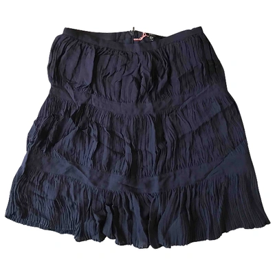 Pre-owned Raoul Silk Mini Skirt In Navy
