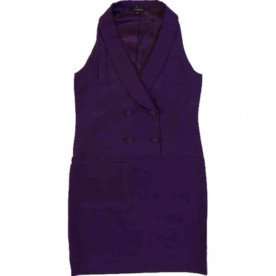 Pre-owned Tara Jarmon Silk Mini Dress In Purple