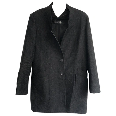 Pre-owned Theyskens' Theory Wool Coat In Anthracite