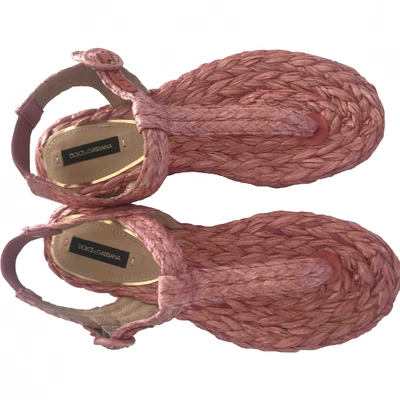Pre-owned Dolce & Gabbana Cloth Sandal In Pink