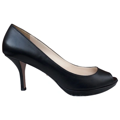 Pre-owned Prada Leather Heels In Black