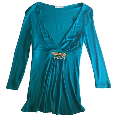 Pre-owned Versace Blue Synthetic Top